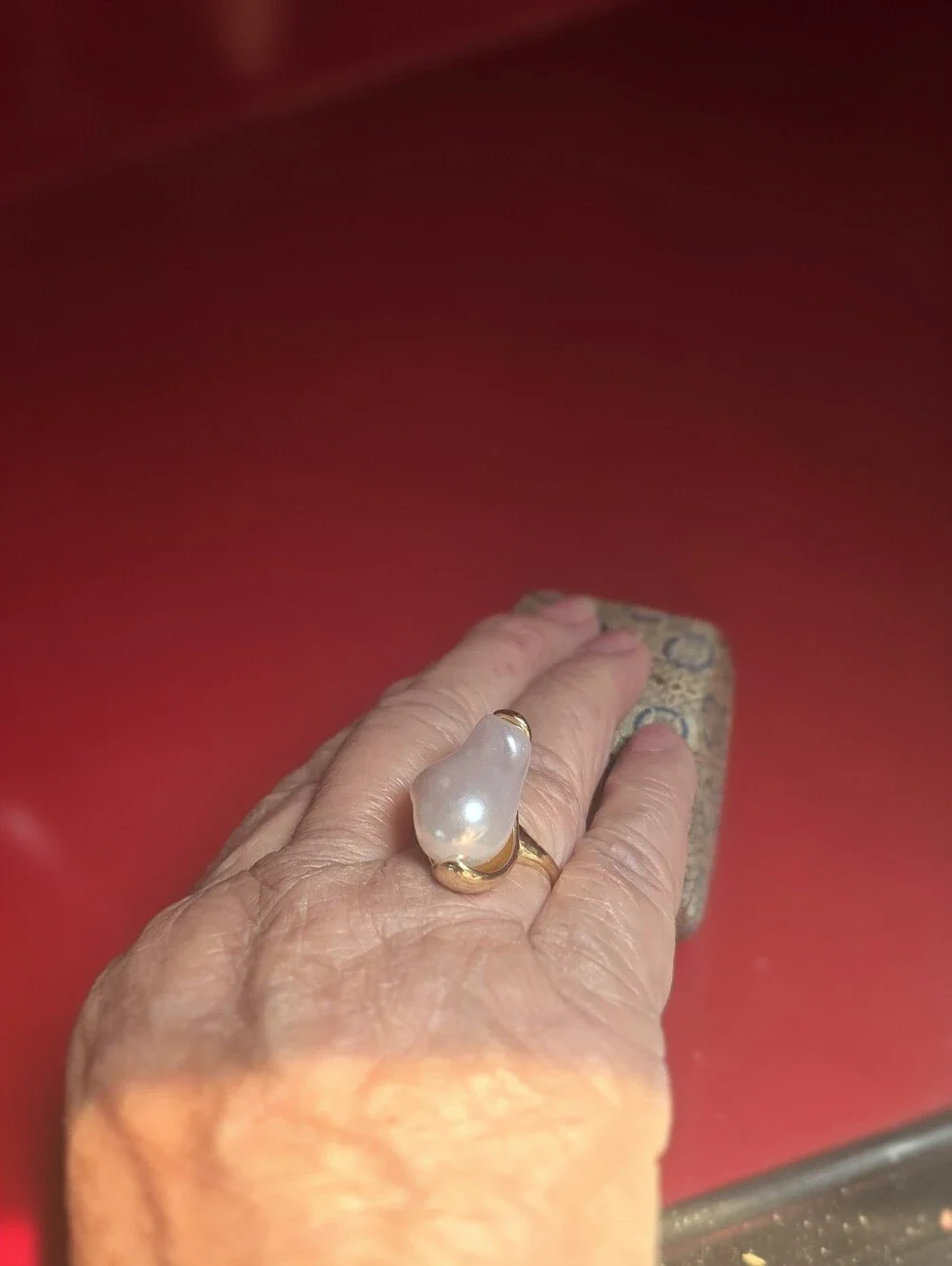 Elegant Baroque Pearl Lustrous Dinner Ring Timeless Elegant Piece Sz8